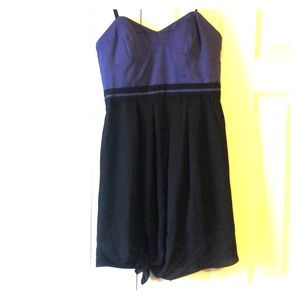 Strapless Indigo and Black Dress